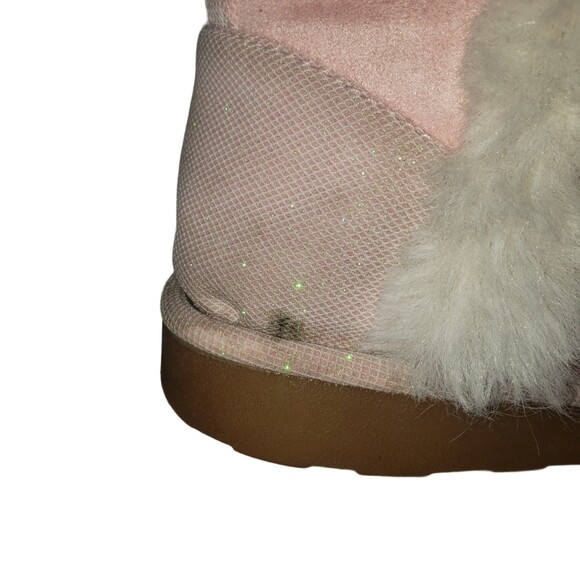 JUSTICE Girl's Pink Faux Fur Boots Booties Size 2 - Picture 6 of 9